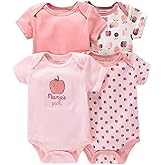 YOURDIARY Newborn Girl Short Sleeve Bodysuit Baby Boy Clothes Unisex One-Piece Baby Clothes 4-Pack