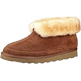 PAMIR Men's Sheepskin Boot Slippers Indoor Outdoor Ankle Booties with Memory Foam