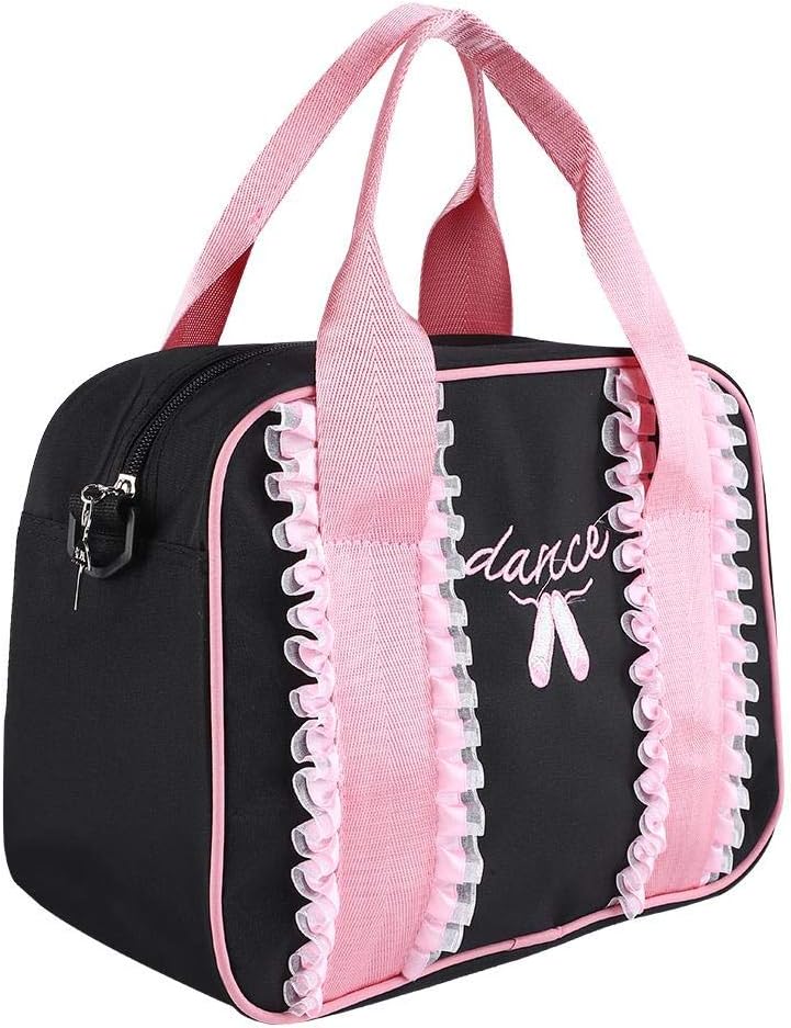 Tbest Dance Shoulder Bag,Ballet Bag Hnadbag Shouler Ballet Bag Girls Ballet Dance Kids handbag Single Shoulder Sports Zipper Bag for Kids (12 Black) - Image 3