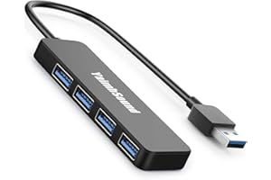 YAIMHSOUND 4-Port USB Hub 3.0, T-Sound USB Splitter for Laptop, Ps4 Keyboard and Mouse Adapter for Dell, Asus, HP, MacBook Air, Surface Pro, Acer, Xbox, Flash Drive, Mobile HD, Console, Printer, Camera …