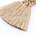 Boderier Bohemian Statement Thread Tassel Chandelier Drop Dangle Earrings with Cassandra Button Stud (Brown)