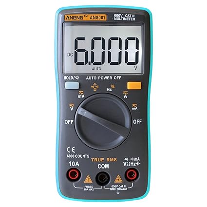 Everpert Digital Multimeter 6000 Counts Backlight AC/DC Ammeter Voltmeter Ohm Meter