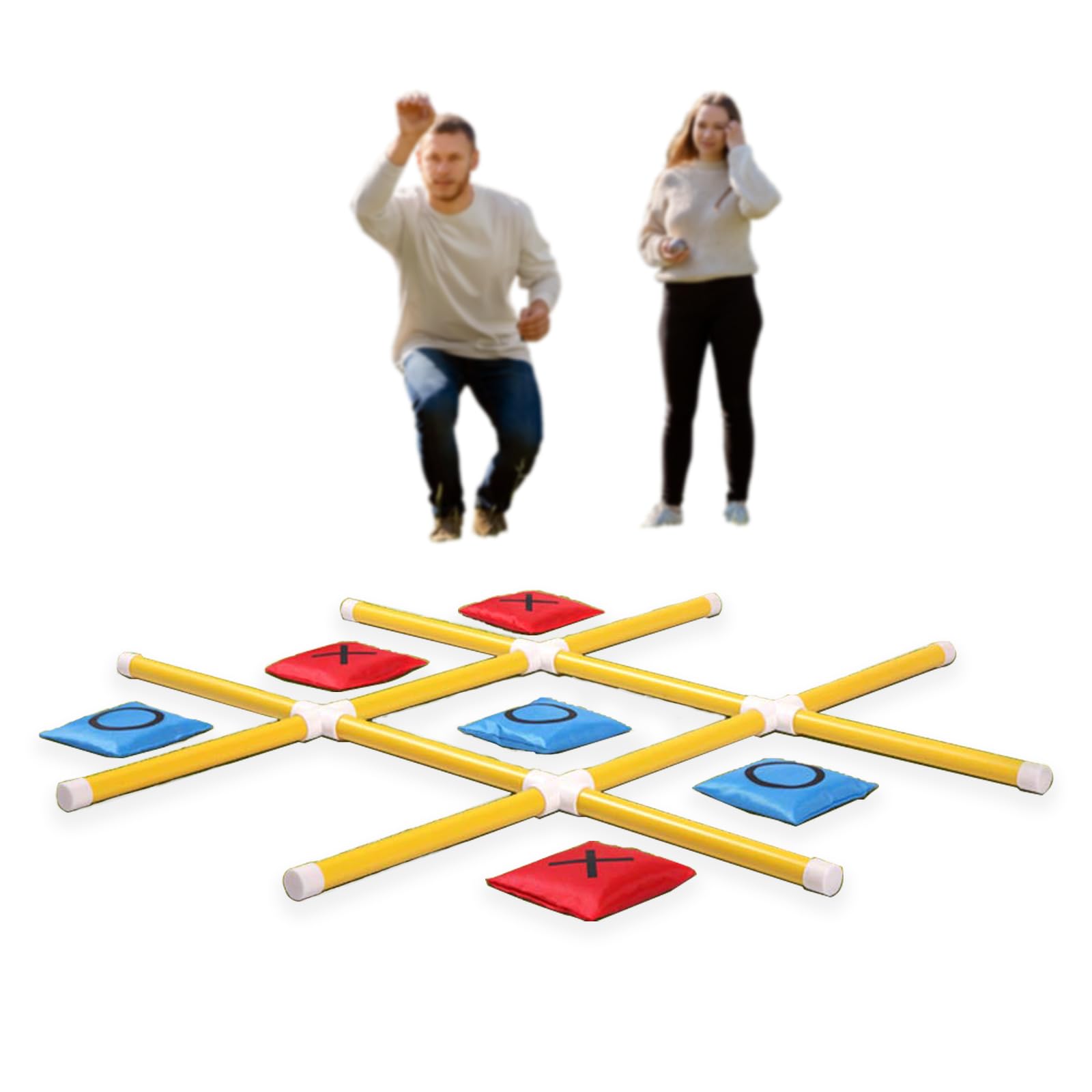 Tic Tac Toe Indoor Outdoor Game Set for Adults and Kids - (4.3Ft X 4.3Ft) Giant, Durable, and Portable Outdoor Play Equipment for Yard Lawn