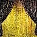 Famoby Gold Black Metallic Tinsel Foil Fringe Curtains 8ft x 3ft 2pcs/pack