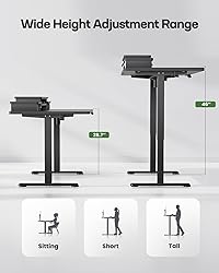 Marsail Monitor Standing Desk with Storage, 48