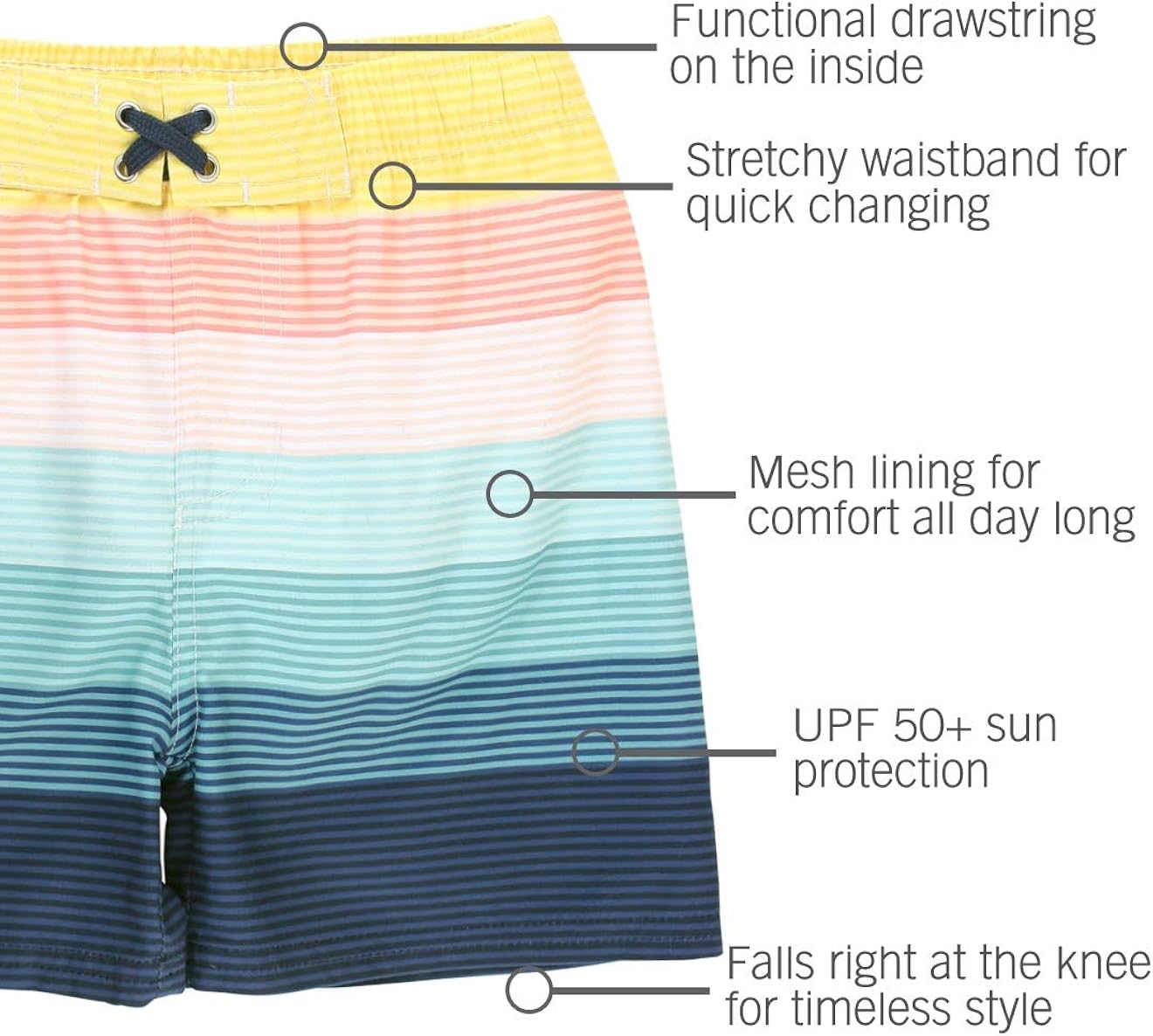 RuggedButts Boys Swim Trunks w/Adjustable Waist: Clothing