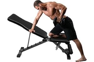 LSKSSNG Weight Bench Press, Adjustable Workout Benches for Dumbbell Exercise, 600LBS Foldable Strength Training Benches for Full Body Workout, Multi-Purpose Incline Decline Workout Bench for Home Gym