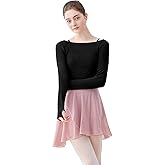 Daydance Teen Girls Women Long Sleeve Dance Sweater Soft Ballet Warm Up Pullover for Leotards