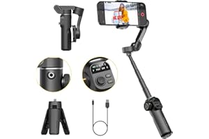 AOCHUAN Gimbal Stabilizer for iPhone, 3-Axis iPhone Gimbal Built in 7.8' Extension Rod, Portable Gimbal Stabilizer w/OLED Dis