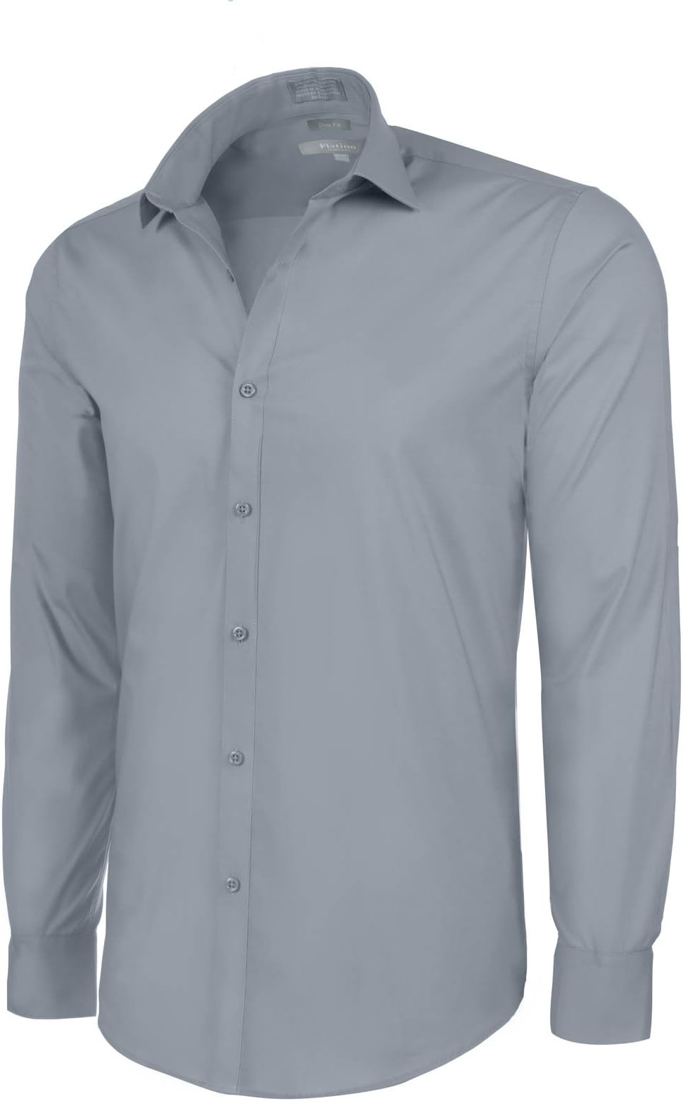 Platino de Marquis Slim Fit Cotton/Spandex Dress Shirt - Lunar Rock Medium (15-15.5) 33/34 Sleeve