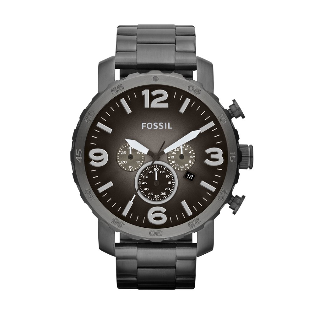 Amazon.com: Fossil Men's Nate Quartz Stainless Steel and metal Casual Watch  Color: gunmetal (Model: JR1437): Fossil: Watches