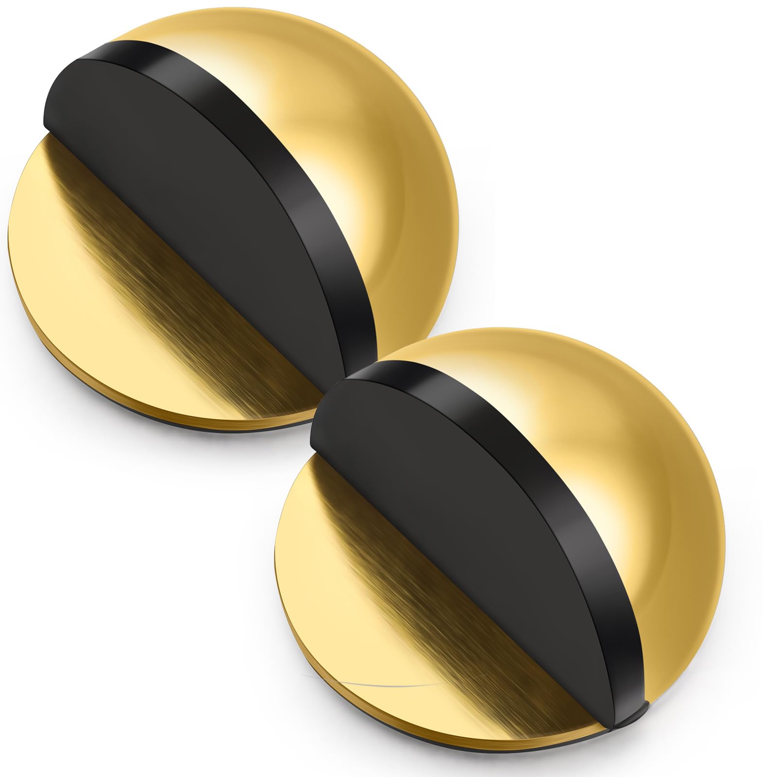Photo 1 of MorningRo 2 Pcs Self Adhesive Door Stoppers, Stainless Steel Floor Door Stop Wall Protector, Half Dome Floor Gate Stopper for Living Room, Bedroom, Bathroom, Office (Gold)