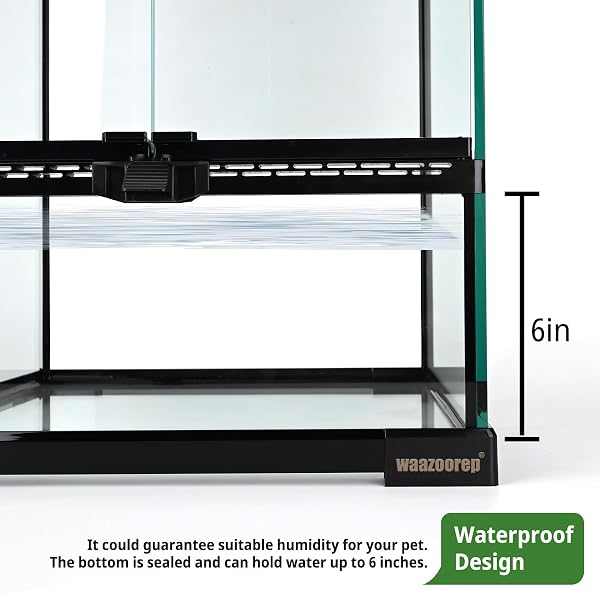 WAAZOOREP 11 GALLON REPTILE GLASS TANK VERTICAL TERRARIUM 12″X12″X18″ HABITAT ENCLOSURE WITH FRONT OPENNING DOOR AND TOP SCREEN VENTILATION FOR GECKOS, SNAKES,TREE FROGS,CHAMELEON