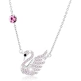 Richapex Women Necklace, Silver Dainty Elegant Butterfly/Whale/Swan Pendant Trendy Necklaces Jewelry, Birthstone Jewelry for Women, Birthday Gifts for Her