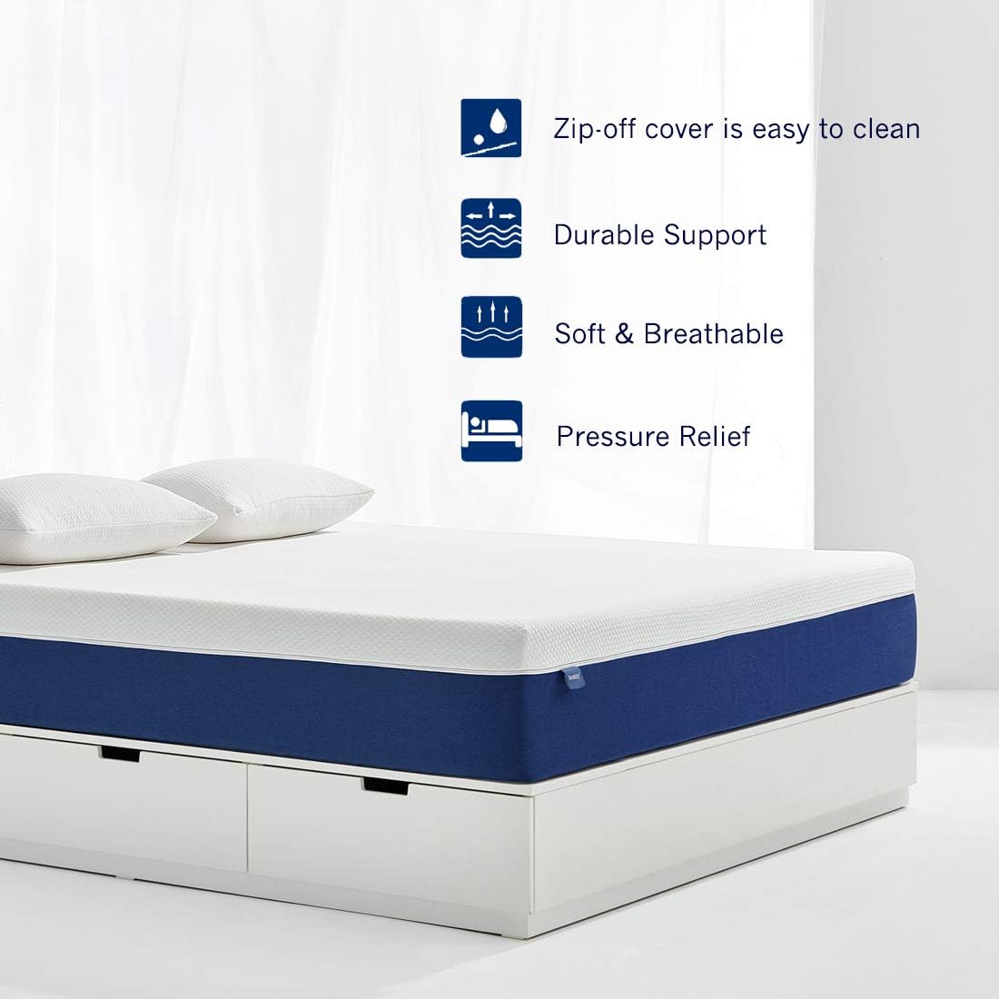 Full Mattress, Molblly 10 inch Gel Memory Foam Mattress with CertiPUR-US Bed Mattress in a Box for Sleep Cooler & Pressure Relief, Full Size -