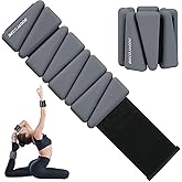 BECOJADDE Ankle Weights Set of 2 (1 lb/2 lb/3 lb Each) Adjustable Wrist Weights for Women Men Wearable Arm Leg Weight for Pilates, Running, Walking, Workout, Yoga