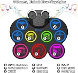 CNAPXAIA Electric Drum Kit 9 Pads Dual Speakers Bluetooth MIDI Practice view 5