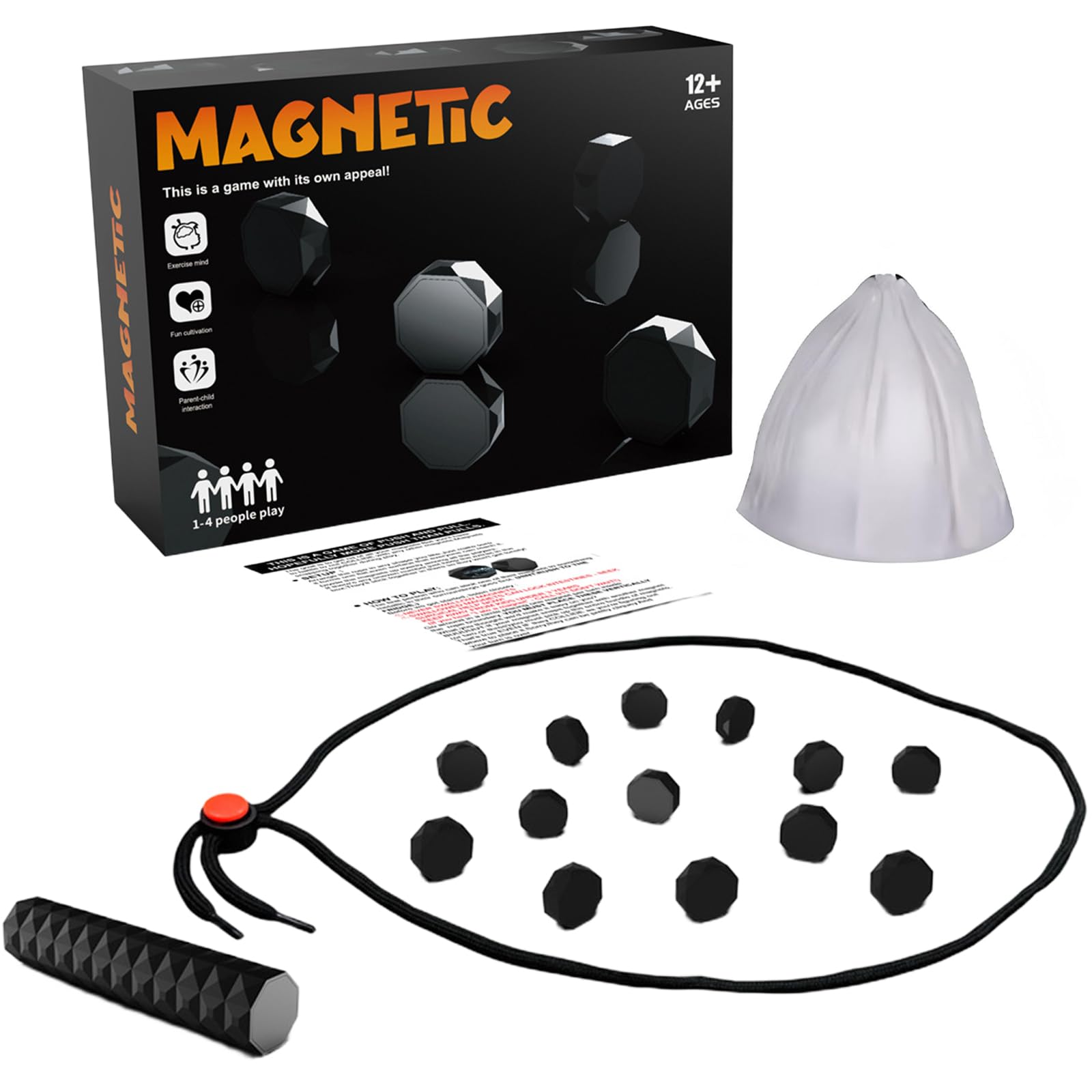 Magnetic Chess Game | Portable Travel Magnet Game with String & 20 Pieces | Educational Logic Training Board Game for Kids & Adults | Fun Family Christmas Party Games & Gift Idea