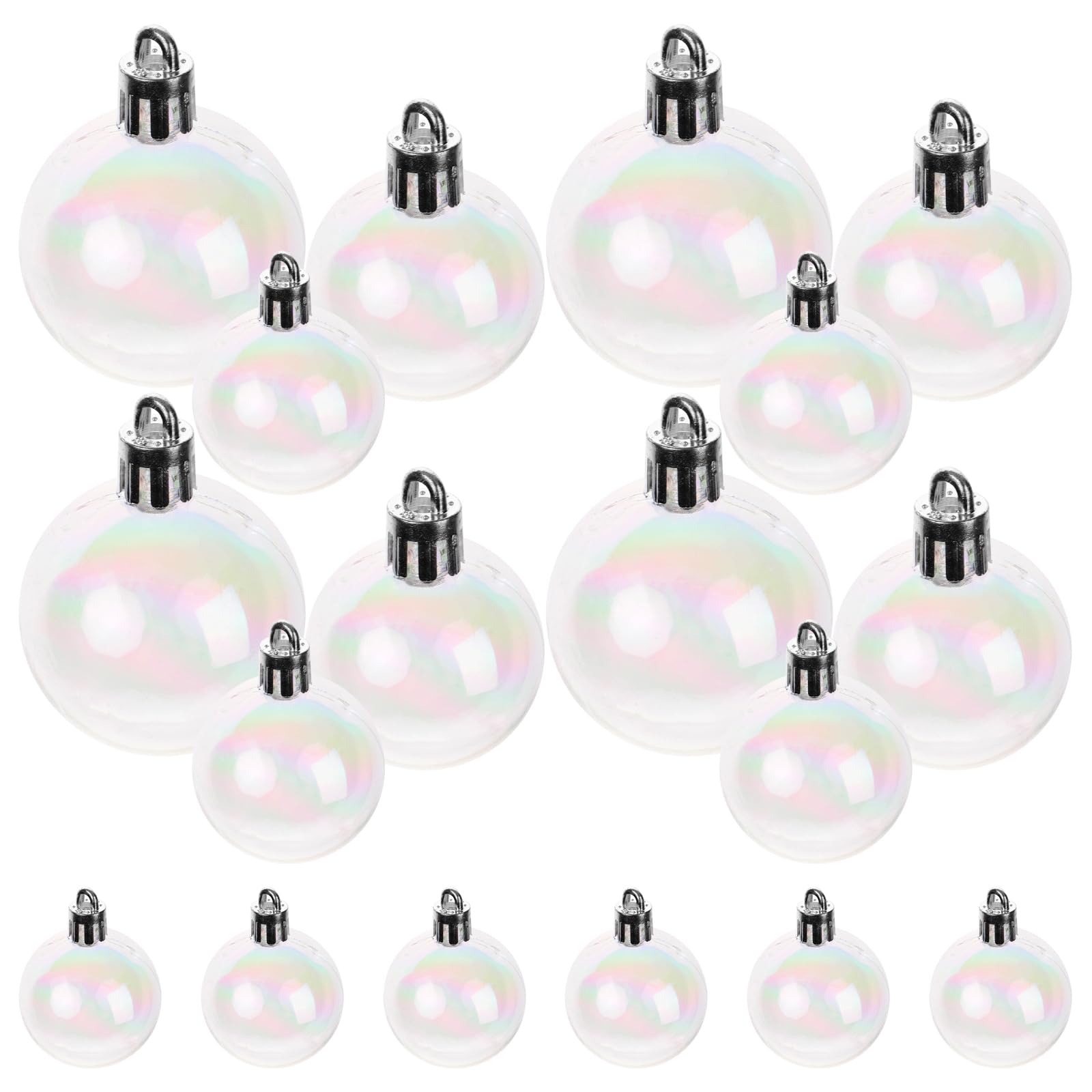 STOBOK 18Pcs Fillable Ornaments Ball Assorted Size Plastic Christmas Baubles Round Clear Ornaments Balls Shatterproof Christmas Tree Party Balls Ornament for Crafts