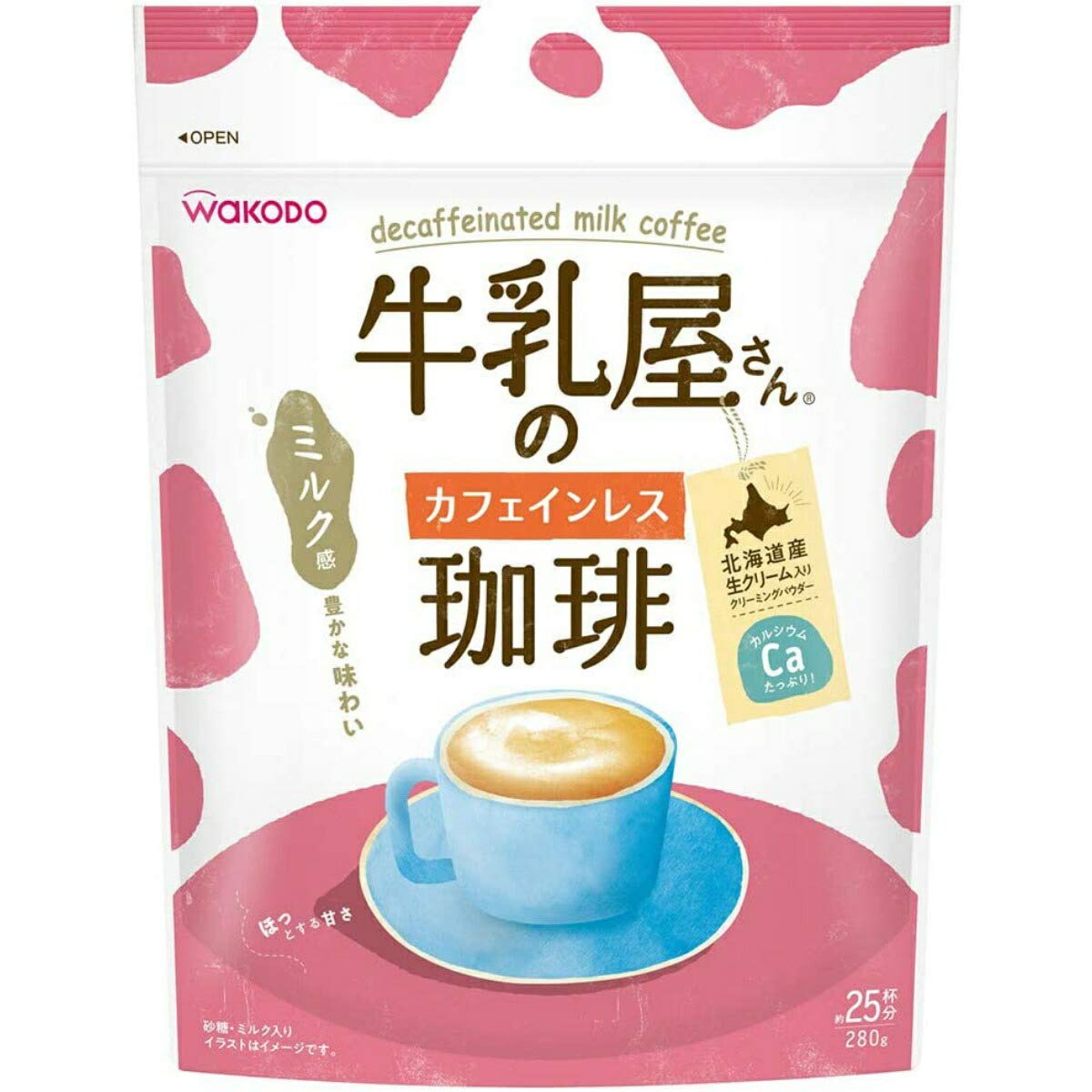 和光堂 牛乳屋さんのカフェインレス珈琲 280g袋商品画像