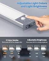 HIBOITEC 3 Color Dimmable Motion Sensor Cupboard Lights, USB-C 1500mAh view 2
