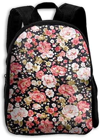 Vintage Floral Rose Print Kid Boys Girls Toddler Pre School Backpack Bags Lightweight