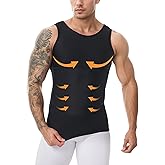 ZINMETER Men's Compression Tank Top Slimming Shapewear Undershirt Body Shaper Gynecomastia Tummy Control Abdomen Shirt