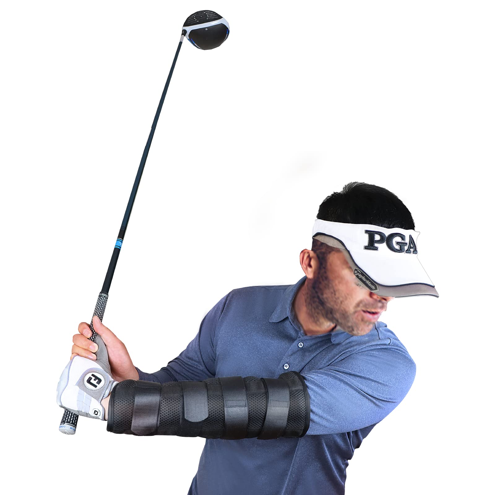 Photo 1 of Golf Swing Training Elbow Brace, Straight and Turn Arm Golf Swing Trainer Golf Swing Trainer, Perfect for Amend Chicken Wings and Correction Brace of Golf Swing —L