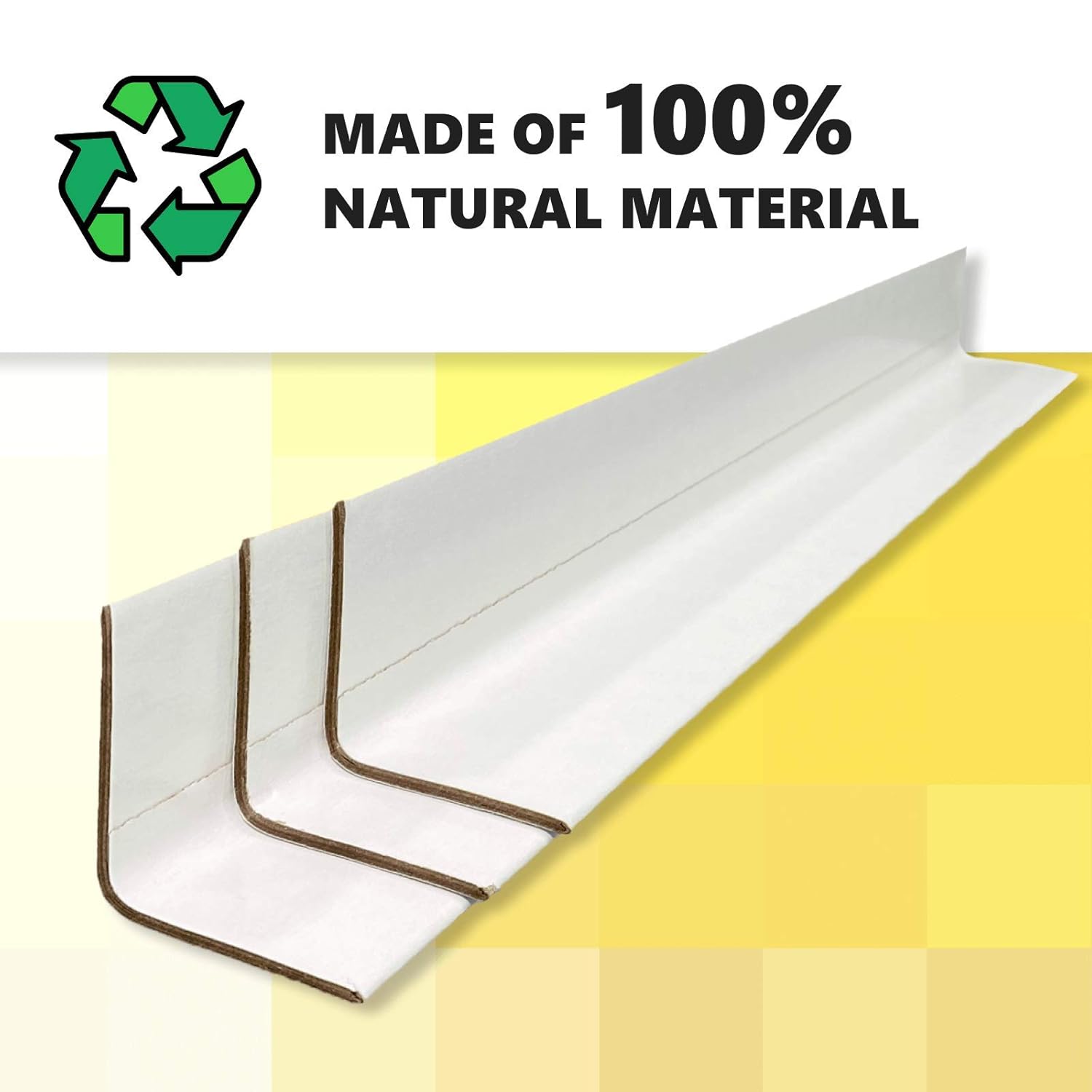 Pack of 100 White Kraft Corner Protectors for Pallets VBoard Reinforced Cardboard Corners for