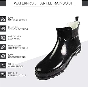 norty ankle rain boots