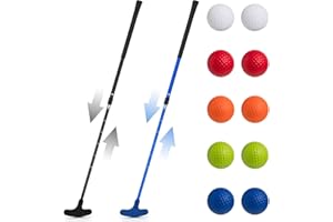 Lenwen 2 Pcs Golf Putter for Men Women Adjustable Length Two Way Putter Right or Left Handed Golfers Mini Golf Club with Practice Balls for Adults