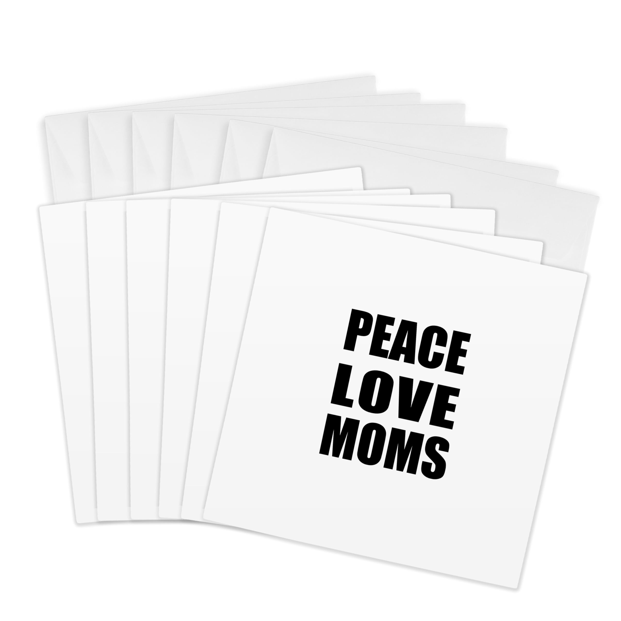 3dRose gc_184888_1 6 x 6-Inch Peace Love and Moms - Things that Make Me Happy - Mothers Day Gift Greeting Card (Pack of 6)