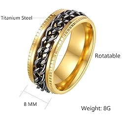 Udolfly Mens Fidget Rings Anxiety Rings for Men
