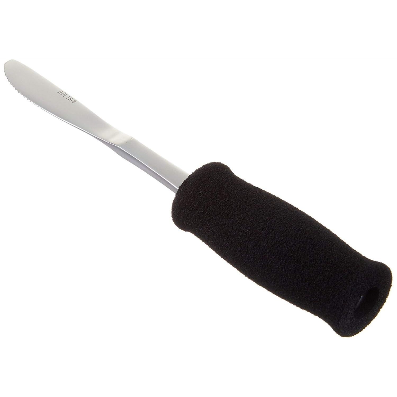 Sammons Preston Deluxe Built-Up Handle Adaptive Grip Fork, 8" Long, Stainless-Steel Easy-Hold Utensil with Removable Soft Molded Foam Grip, Adaptive Utensil for Those with Arthritis and Weak Grip