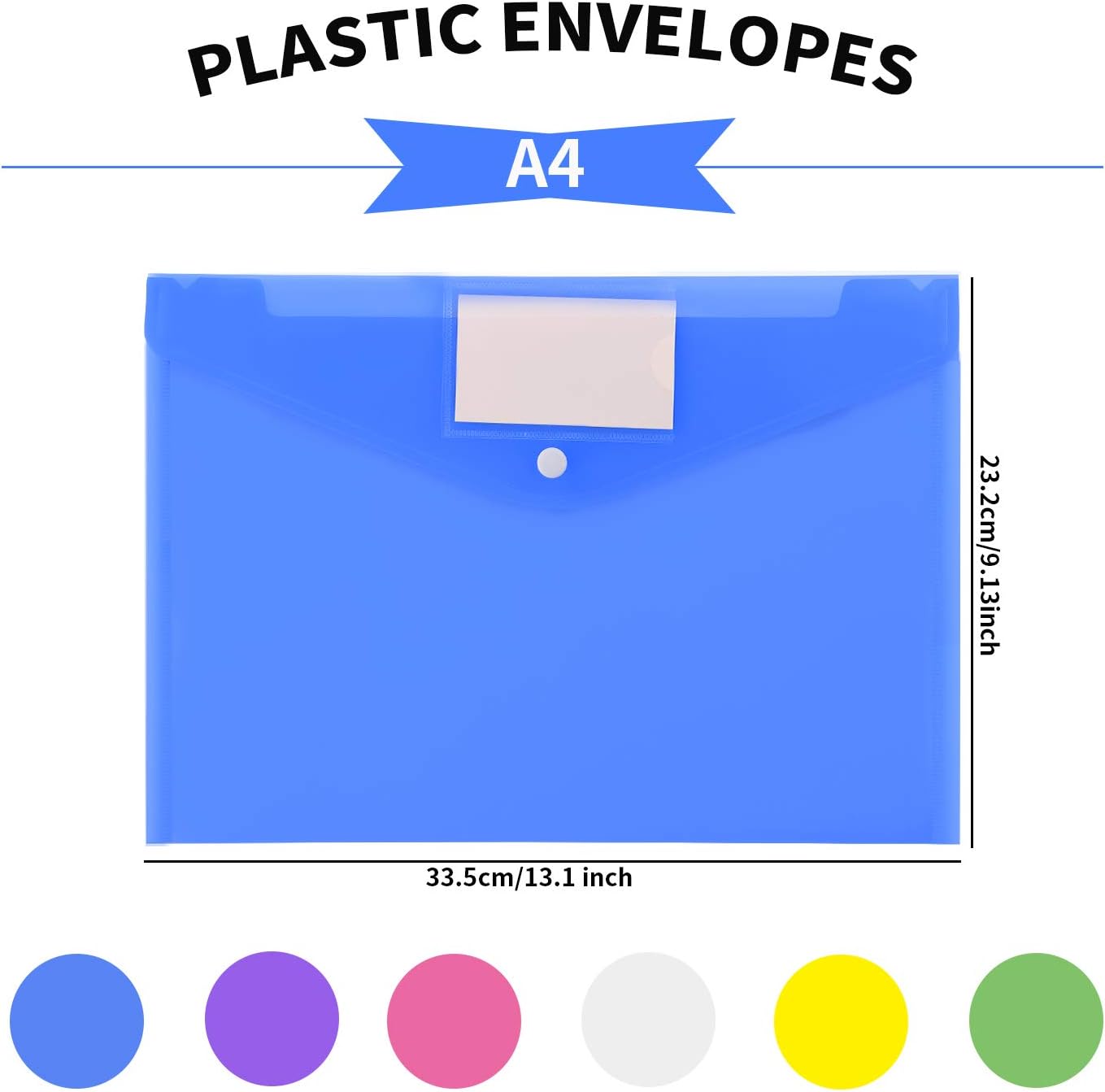 24 Pack Plastic Envelopes Poly Envelopes, US Letter A4 Size File