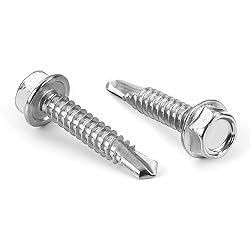 #14 x 1" Sheet Metal Screws Hex Washer Head Self