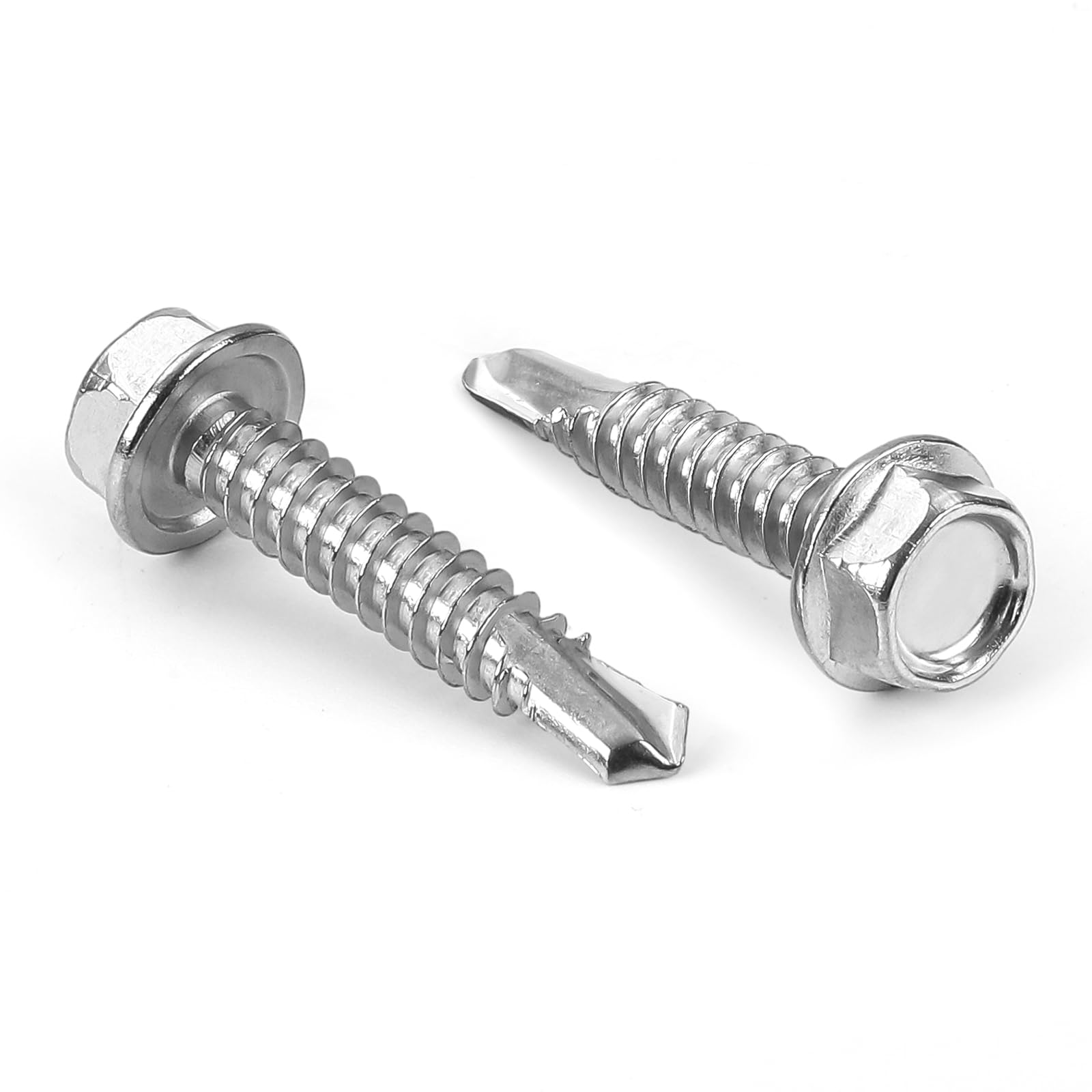 #14 x 1" Sheet Metal Screws Hex Washer Head Self
