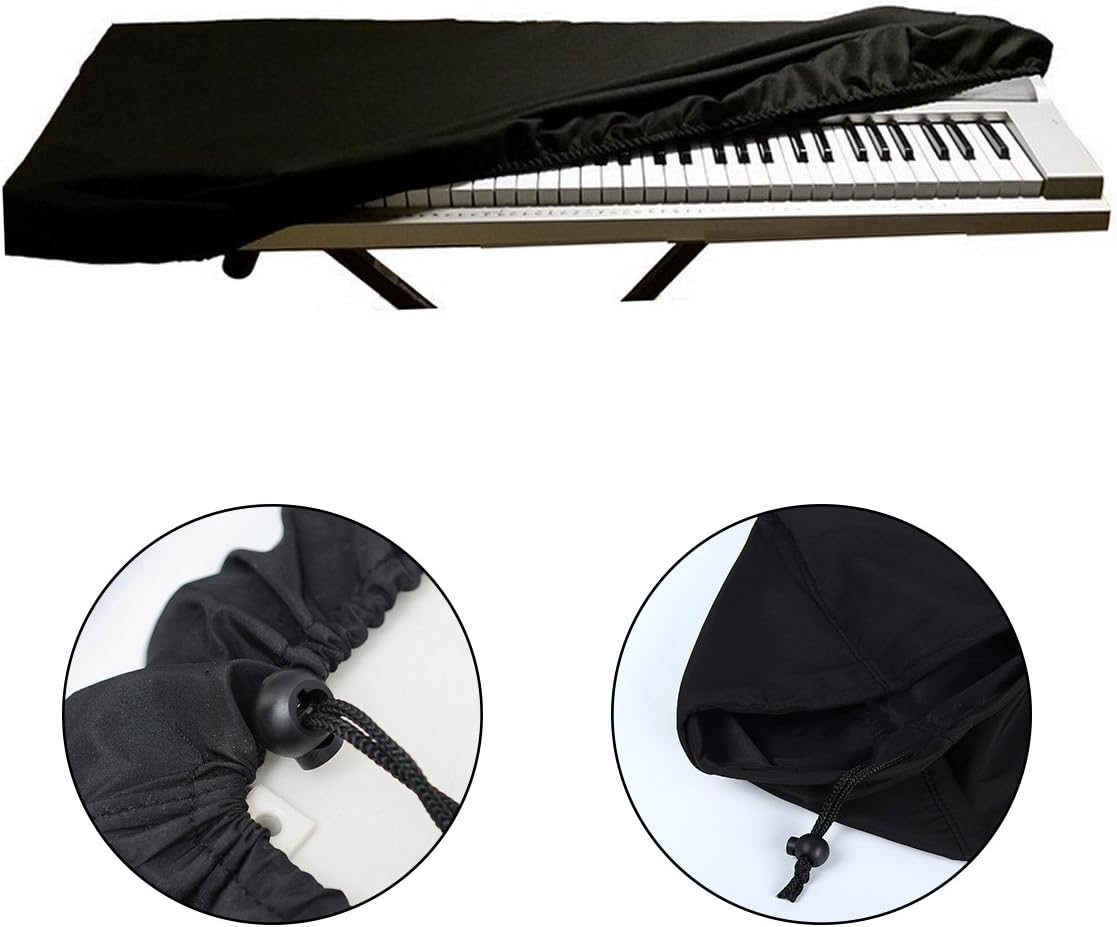 Amazon Co Jp Ca Mode Jp キーボード カバー ピアノ 61鍵用 保護紐付き キーボード ケース 電子ピアノ 鍵盤カバー 布カバー 軽量 防塵 通気性 ダストカバー 無地 シンプル 黒 鍵盤 黒 ブラック ホーム キッチン