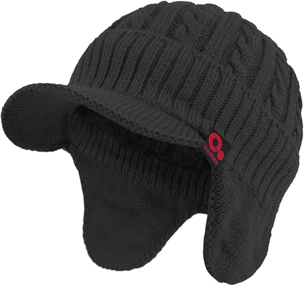 brimmed hat with ear flaps