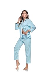 COLORFULLEAF Women's 100% Cotton Long Sleeve Pajama