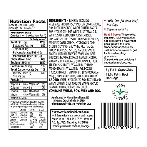 Loma Linda - Plant-Based Protein - Super Links (19 oz.) - Kosher - Thumbnail 2