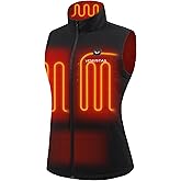 Venustas Women's Heated Softshell Vest with Battery, Slim Fit Water-Resistant Heated Vest for Outdoor Hiking Golf Size M
