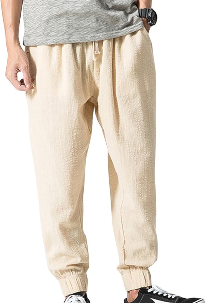 Herren Leinenhose Sommer - Leichte Baggy Hose Für Business & Freizeit