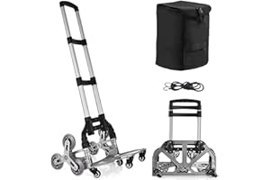 ANMAS HOME Stair Climbing Hand Truck Heavy-Duty Shopping Cart，Heavy-Duty Hand Truck Portable Folding Cart for Moving with Universal Wheels and with Removable Waterproof Canvas Bag.