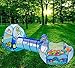 Kids Play Tent Tunnel and Ball Pit with Basketball Hoop,Carton Ocean Animals 3 in 1 Set, Pop-up Easy Open and Fold, Cubby Tube Teepee ,Best for Children Kids Outdoor Indoor(Balls Not Included)
