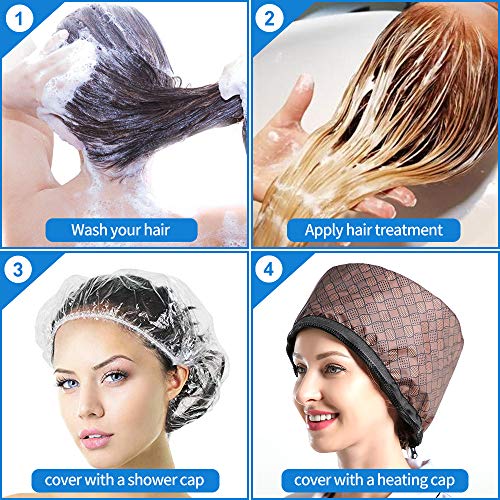 CHILIKI 110V Hair Care Hat,Hair SPA Cap, Hair Steamer Thermal Heat Cap,Nourishing Care Hat,Deep Conditioning Hair Treatment Head Care Home Use Free size
