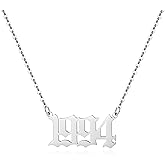 Aimber Birth Year Necklace for Women,Stainless Steel Birth Year Number Pendant Necklace Birthday Anniversary