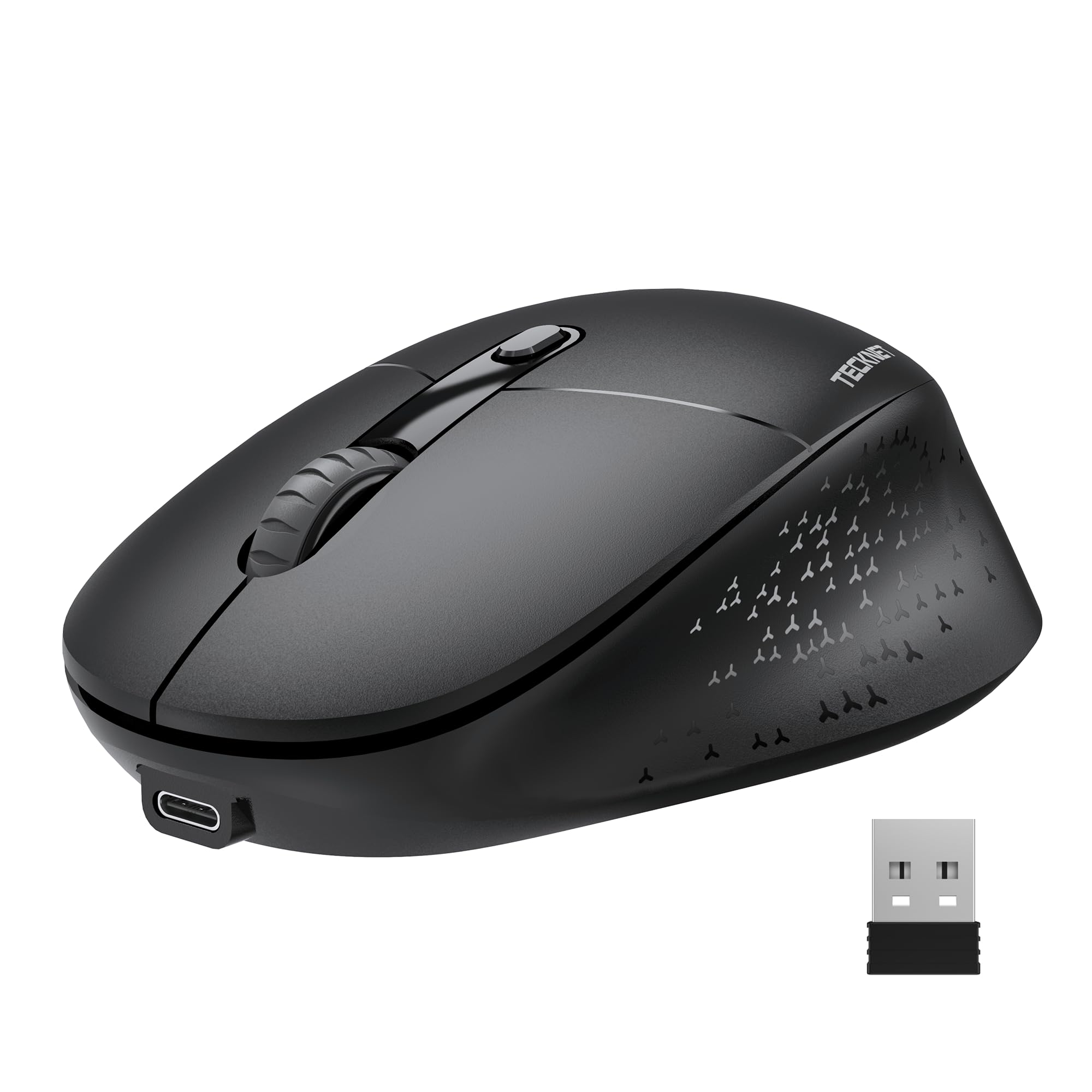 TECKNET Bluetooth Kabellose Maus Silent Tri-Mode 2.4G Wiederaufladbar