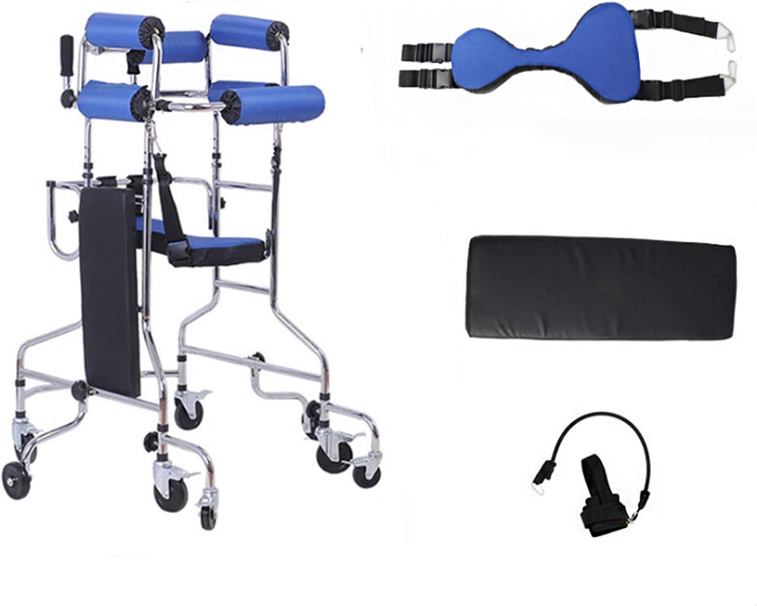 HJK Ajustable Andadores Ancianos, Andadores Adulto con Asiento, Soporte antivuelco Andador Anciano, Dispositivo de rehabilitación de hemiplejia, Andador Adulto-8