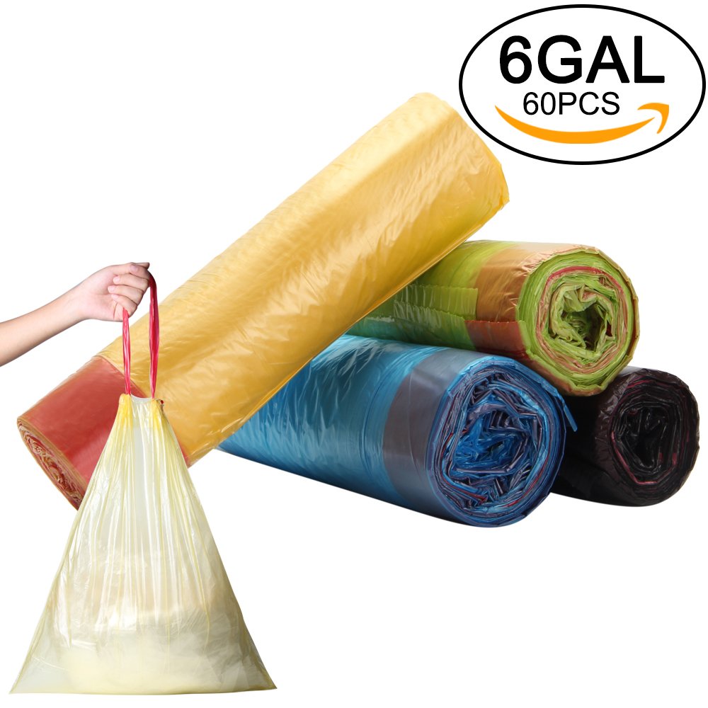 Small Trash Bags E'YOBE 5 Gallon Drawstring Trash Can